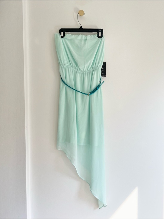 Express Dresses & Skirts - Express Mint Strapless Chiffon Dress with Belt Accent | Women’s XS